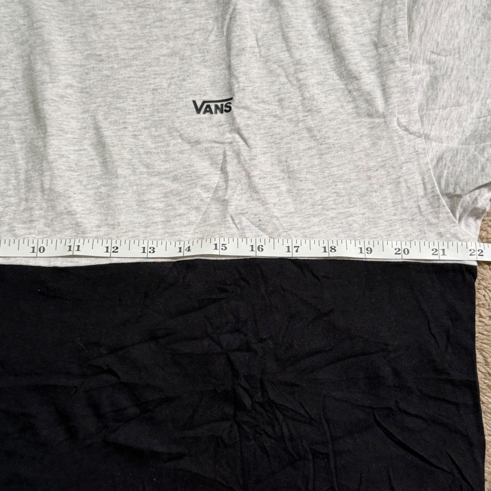 Vans Mens Colorblock T-Shirt Grey Black Classic Fit VN0A3CZDJGP Large - Picture 4 of 5